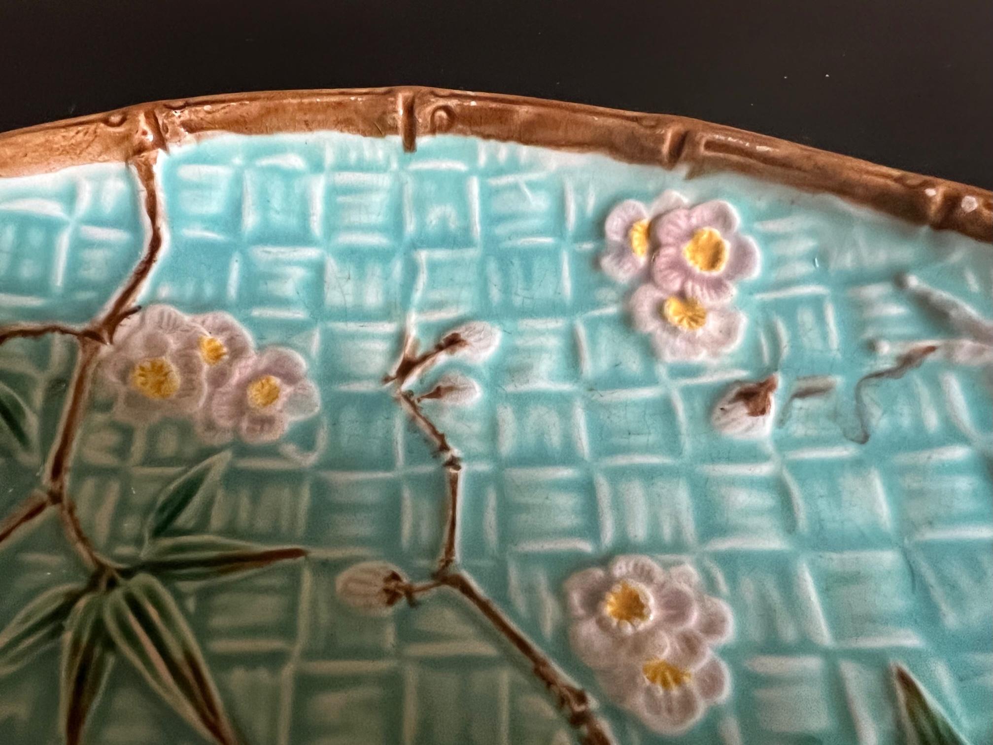 Victorian 19th Century Majolica Platter by Simon Fielding For Sale