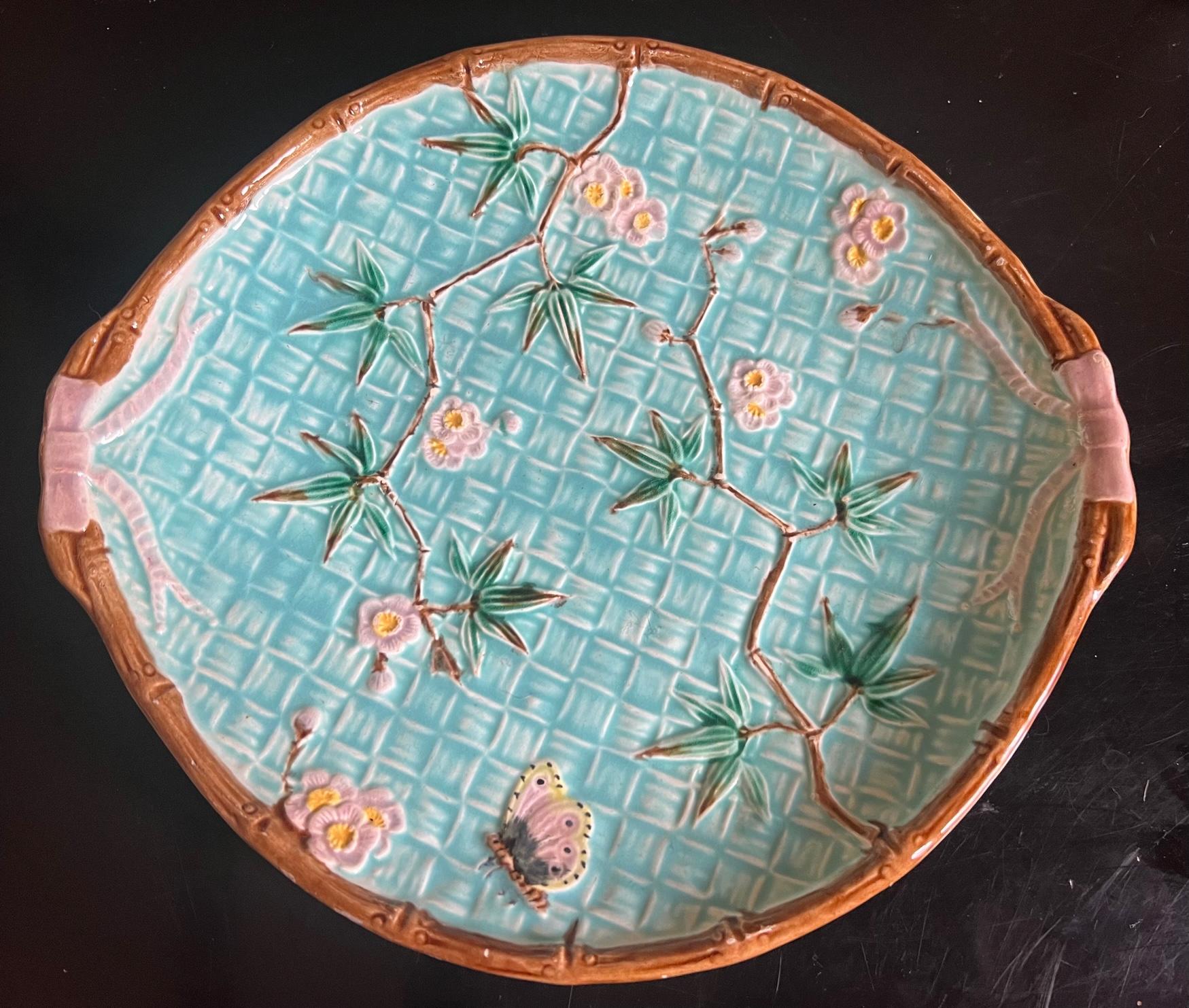 Ceramic 19th Century Majolica Platter by Simon Fielding For Sale