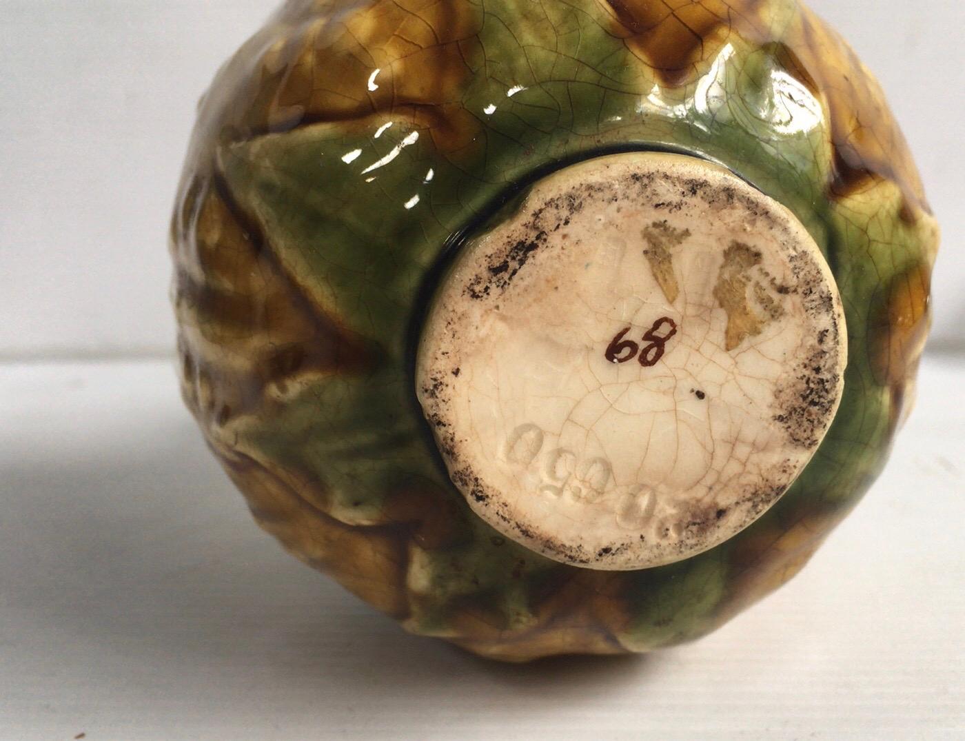 Late 19th Century 19th Century Majolica Pomegranate Liquor Pitcher For Sale