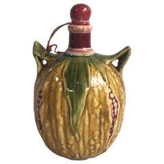 19th Century Majolica Pomegranate Liquor Pitcher