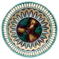 19th Century Majolica Reticulated Plate Wedgwood