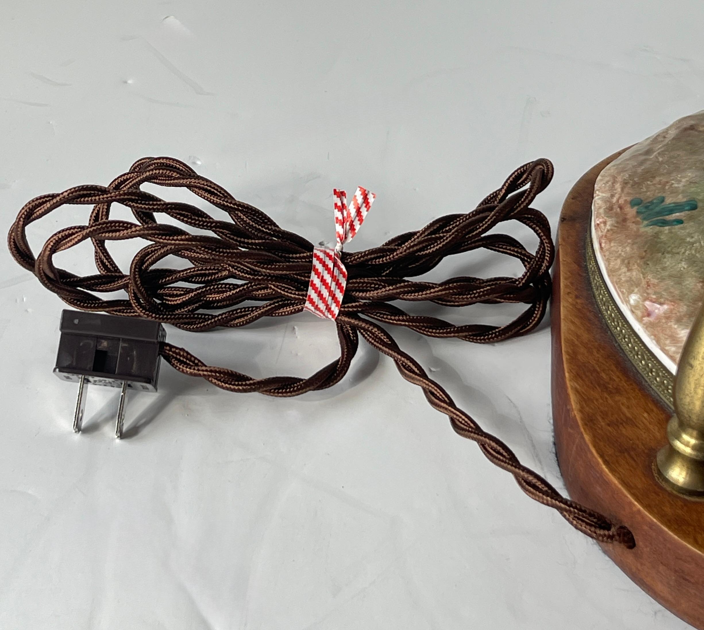 Lampe de table du XIXe siècle en majolique avec coq sur pied en Wood en vente 11