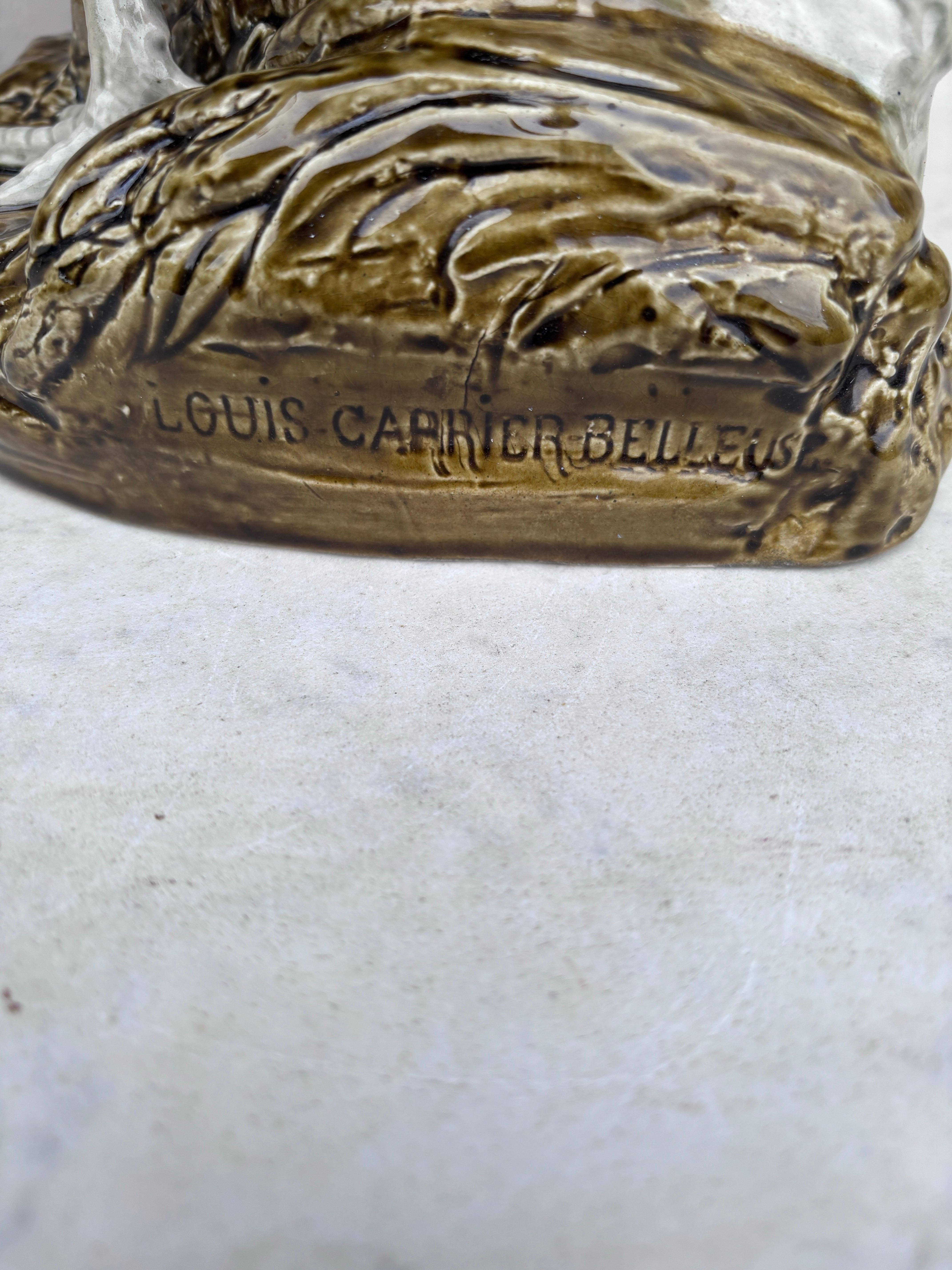 Vaso di gallo in maiolica del XIX secolo Choisy-le-Roi di Carrier Belleuse in vendita 3