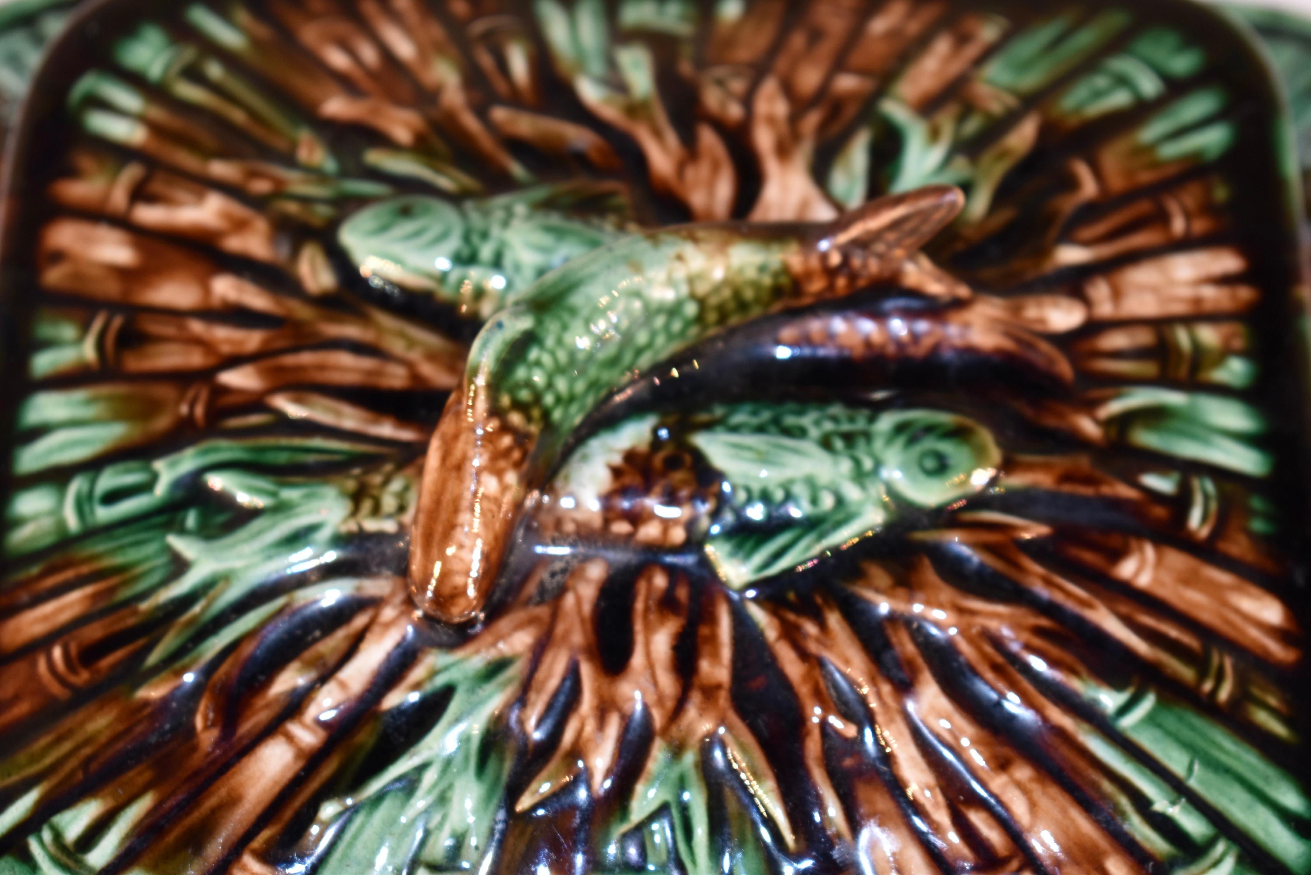 Victorian 19th Century Majolica Sardine Box