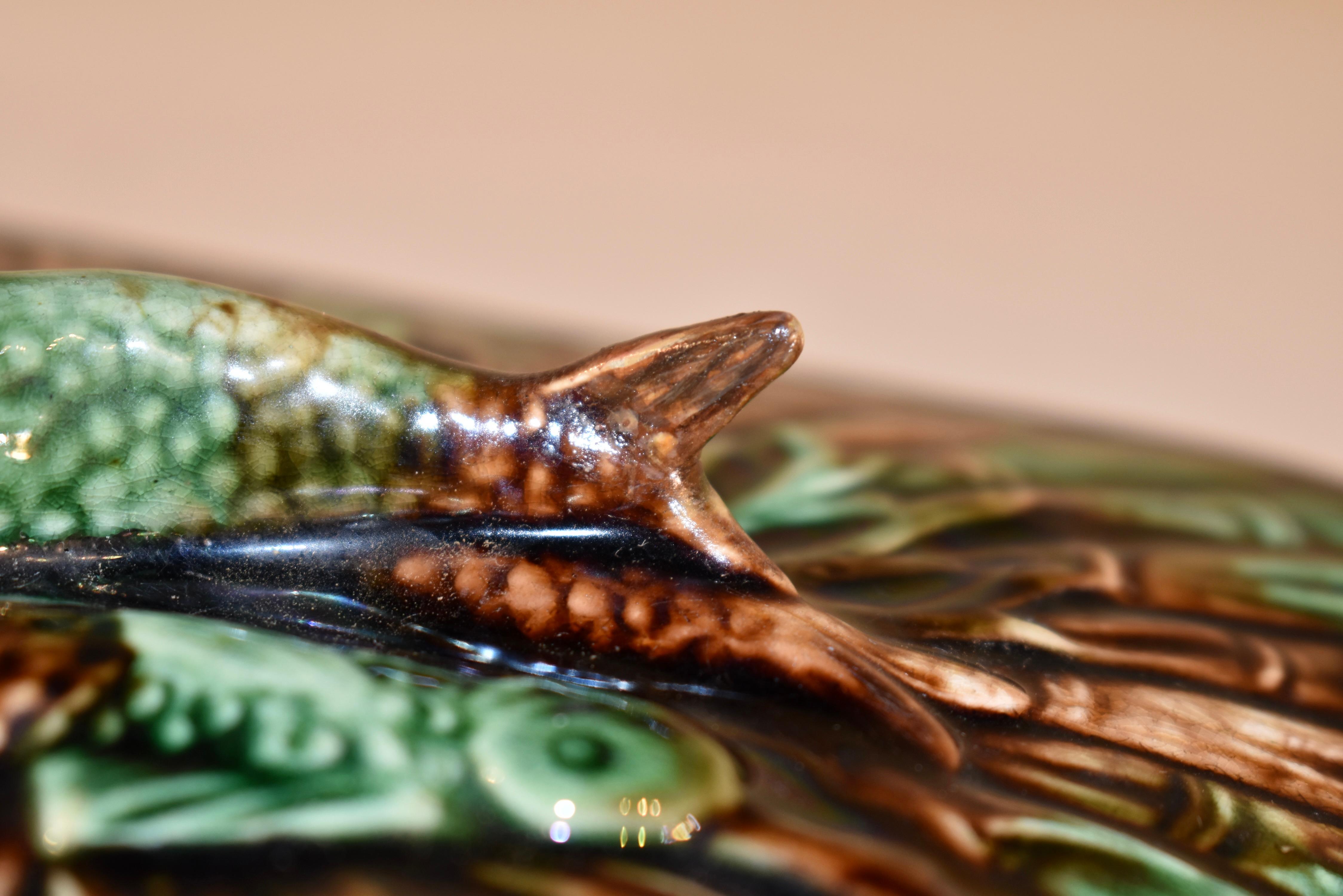 English 19th Century Majolica Sardine Box