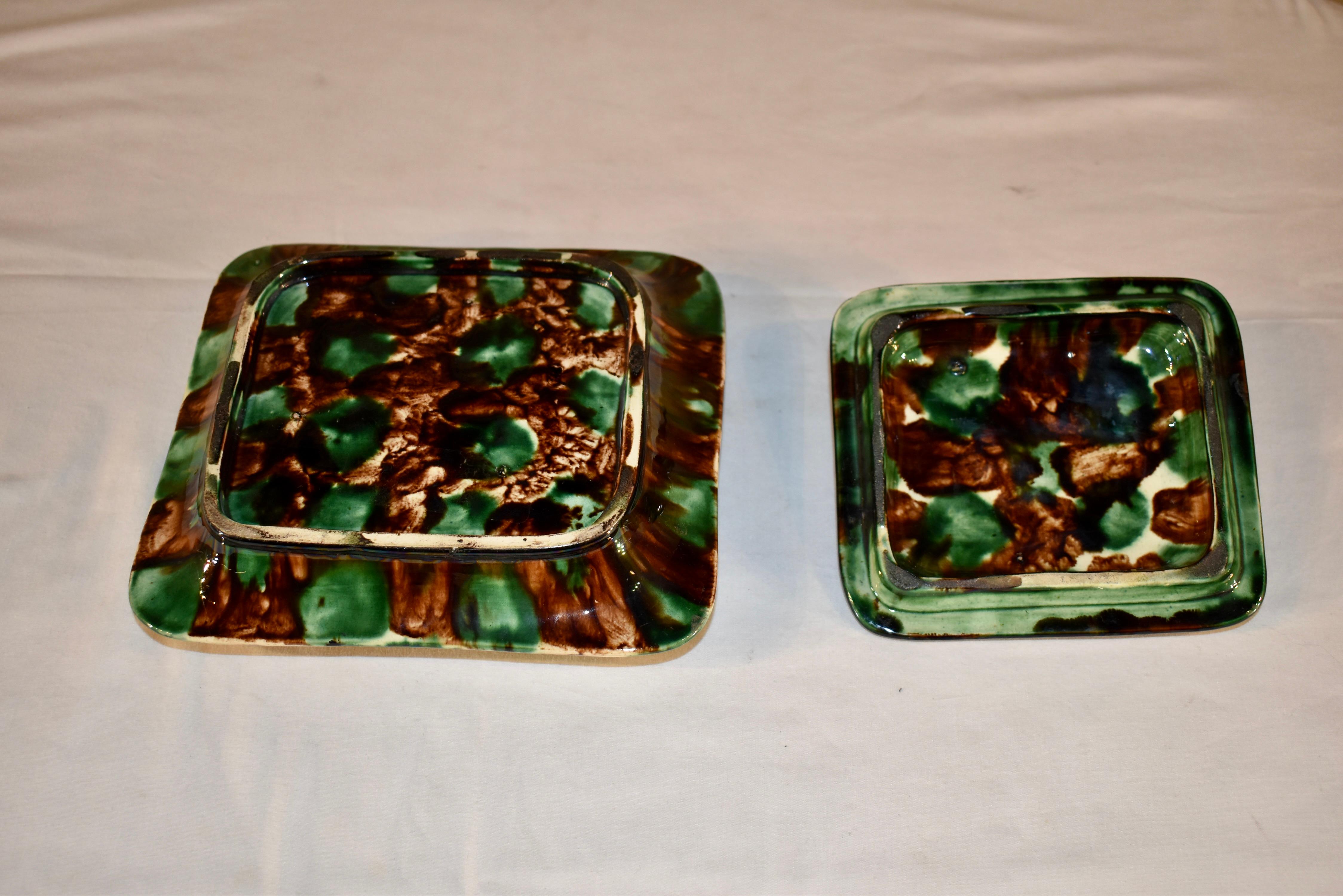 19th Century Majolica Sardine Box In Good Condition In High Point, NC