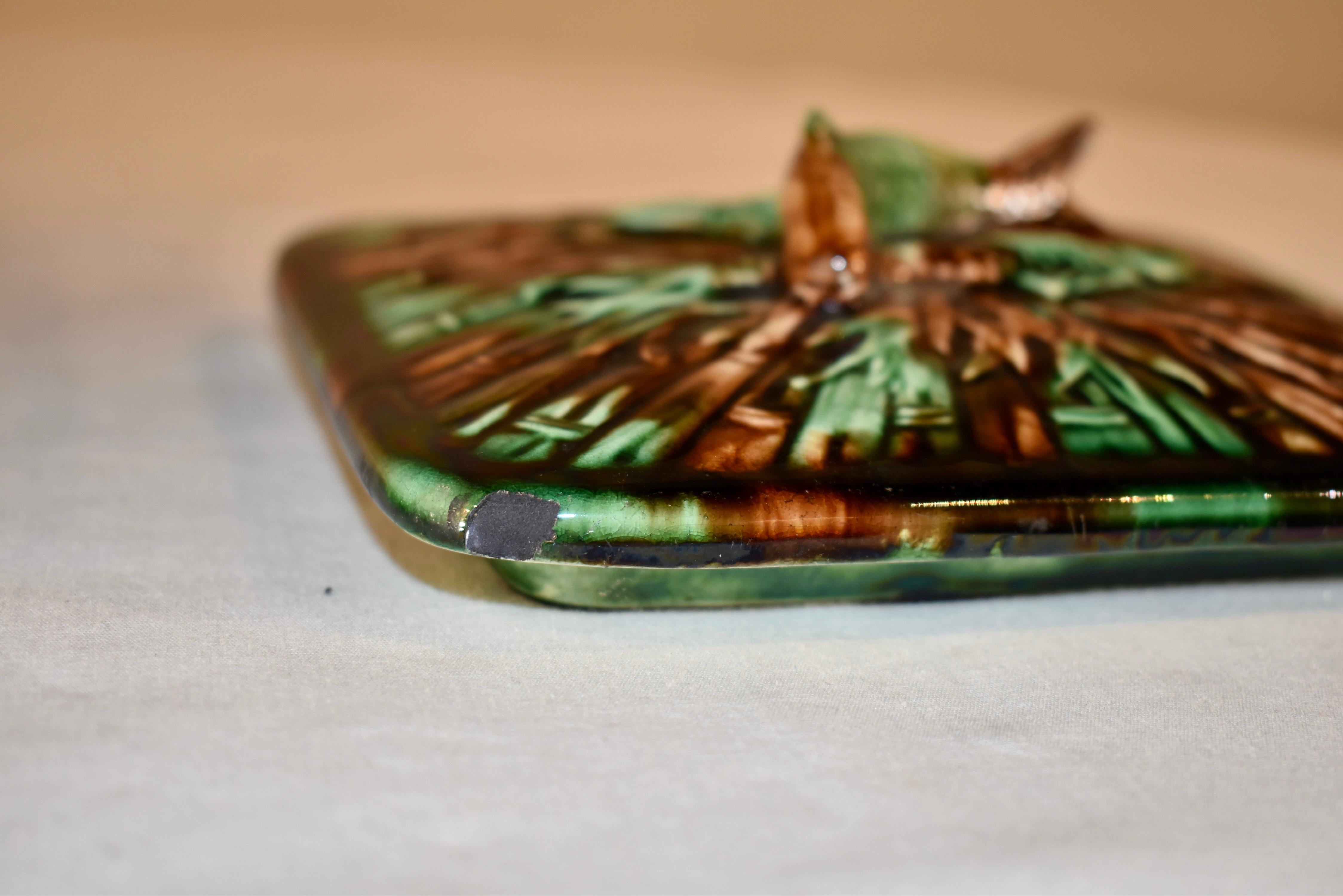 Ceramic 19th Century Majolica Sardine Box