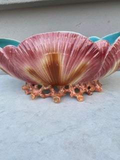 19th Century Majolica Shell Jardiniere Sarreguemines