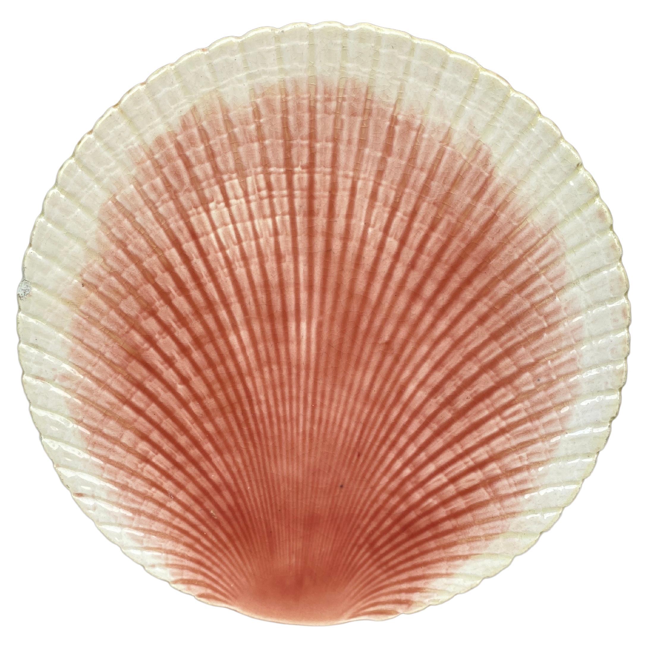 19th Century Majolica Shell Plate Sarreguemines