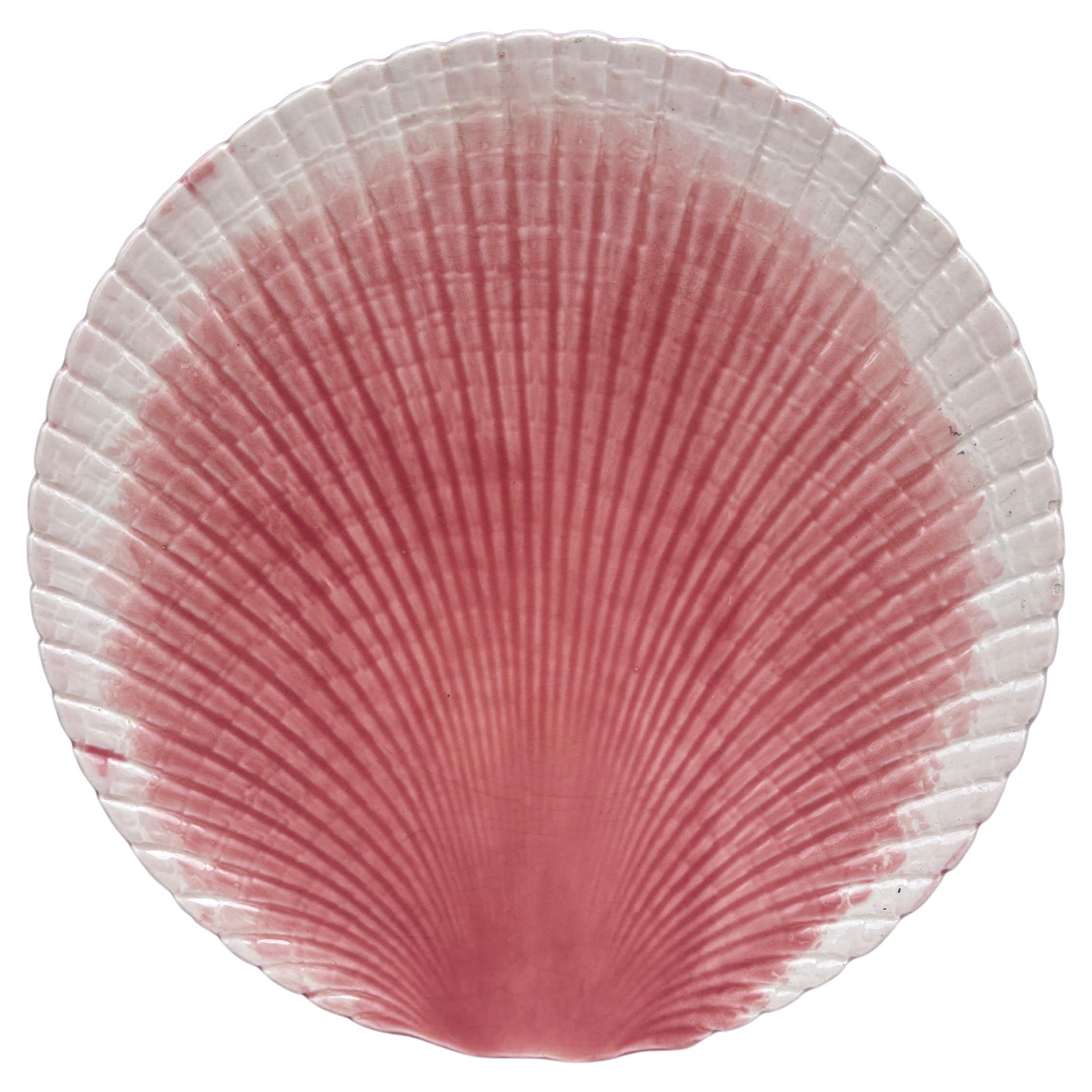 19th Century Majolica Shell Plate Sarreguemines
