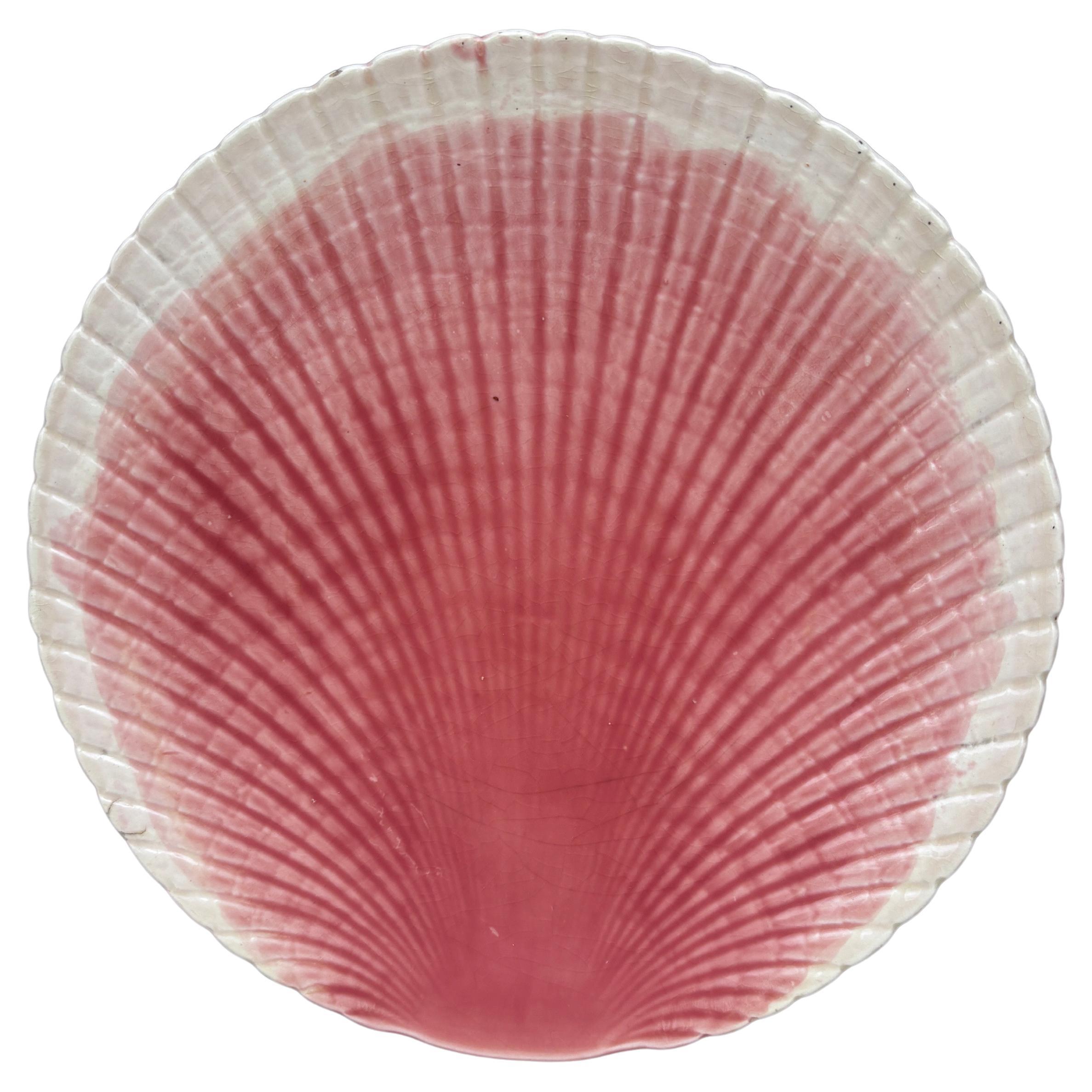 19th Century Majolica Shell Plate Sarreguemines