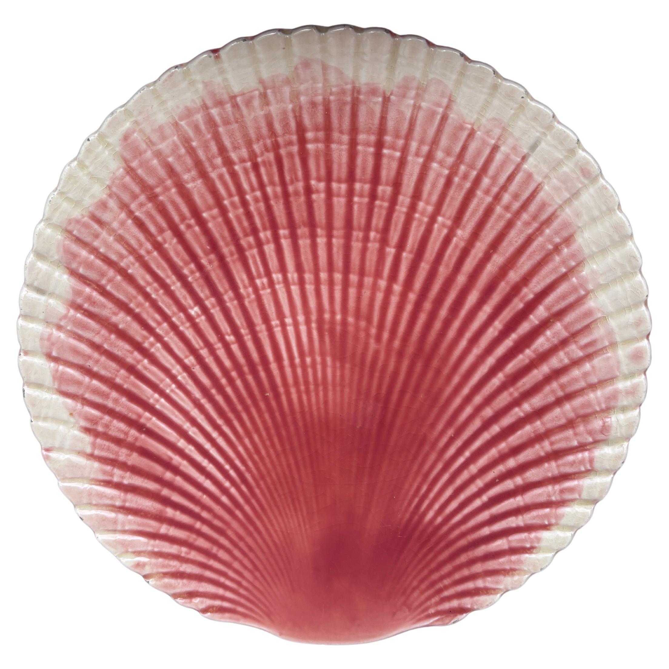 19th Century Majolica Shell Plate Sarreguemines