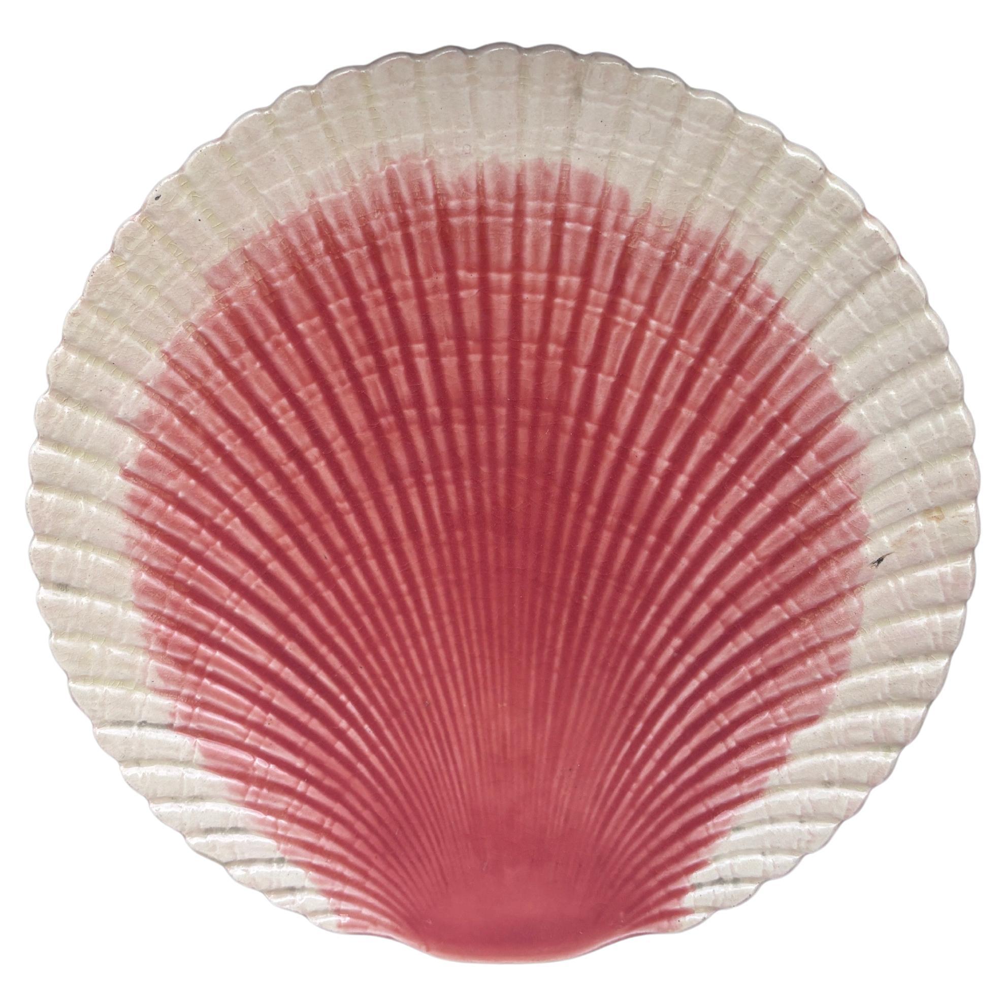 19th Century Majolica Shell Plate Sarreguemines