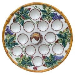 19th Century Majolica Snail Platter Luneville