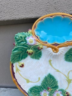 19th Century Majolica Strawberries Minton Plate