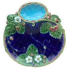 19th Century Majolica Strawberries Minton Plate