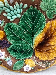 19th Century Majolica Strawberry Plate Wedgwood