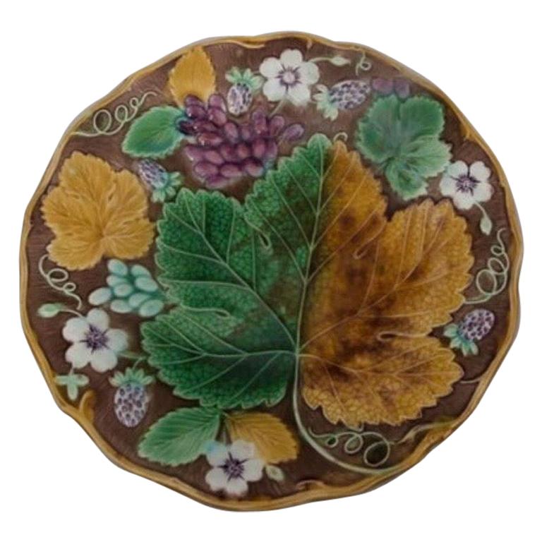 19th Century Majolica Strawberry Plate Wedgwood