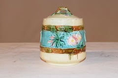 19th Century Majolica Sugar Bowl with Lid