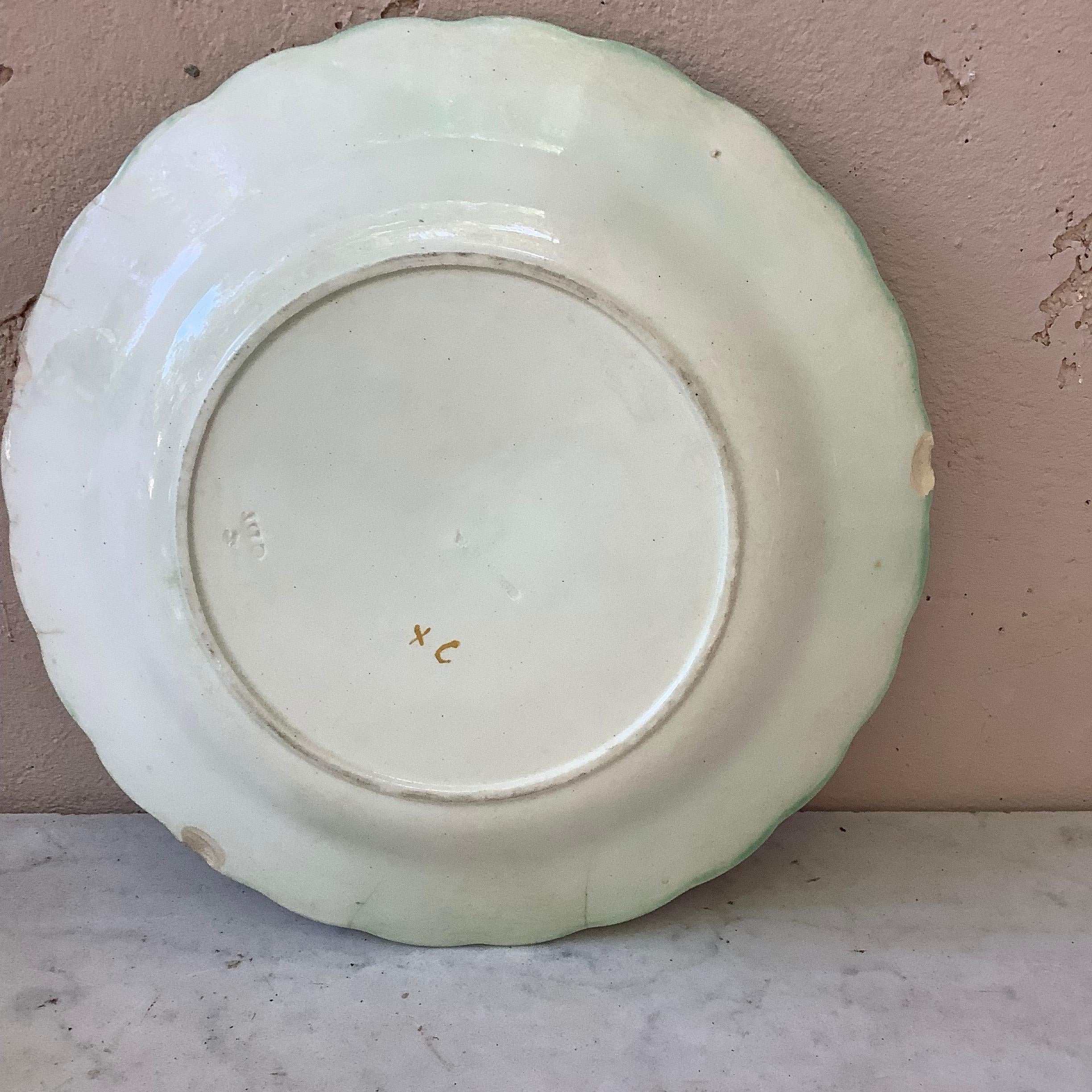 Ceramic 19th Century Majolica Sunflower Plate Wedgwood