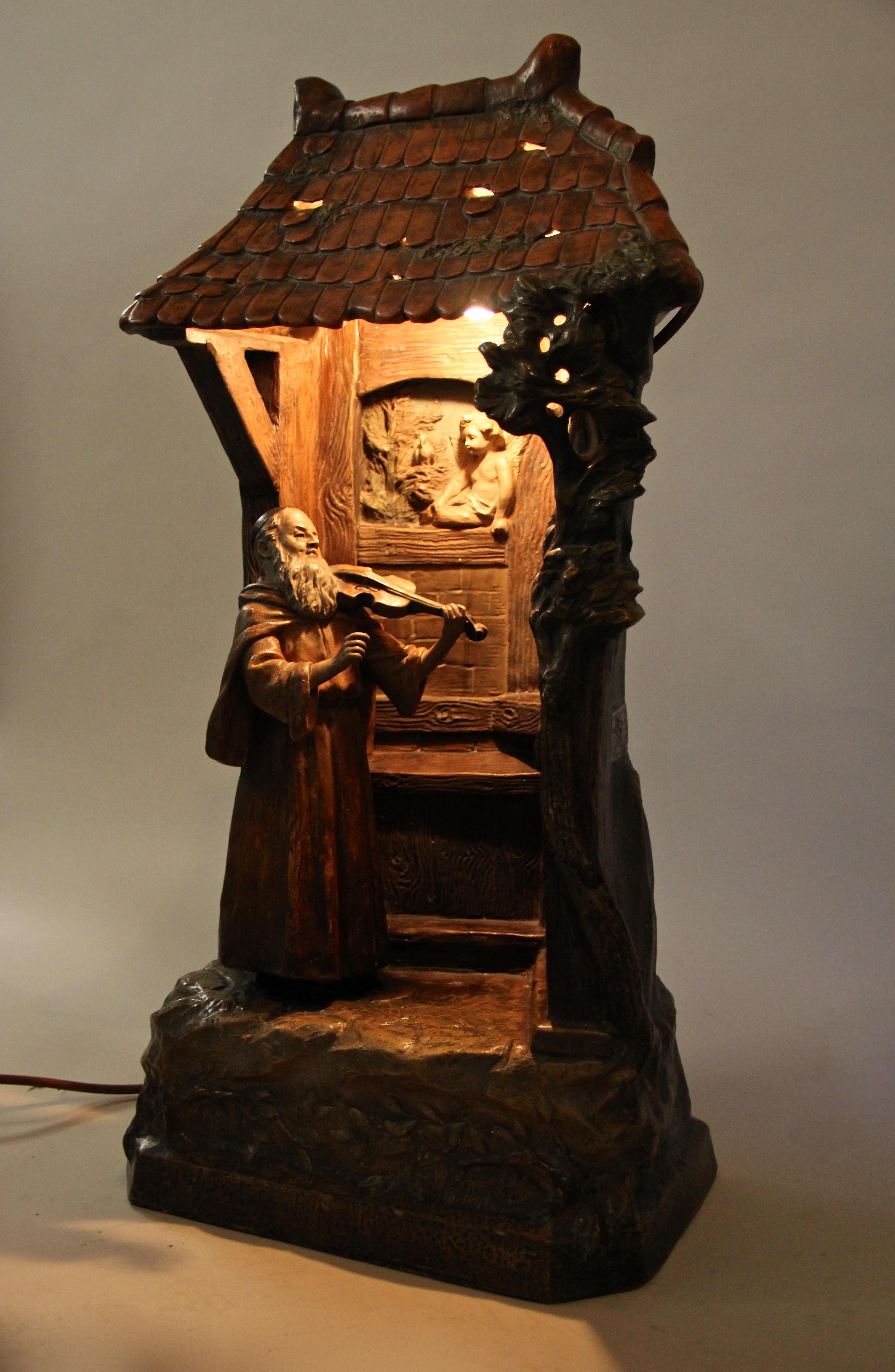 19th Century Majolica Table Lamp by Johann Maresch, Rarity, Austria, circa 1890 7