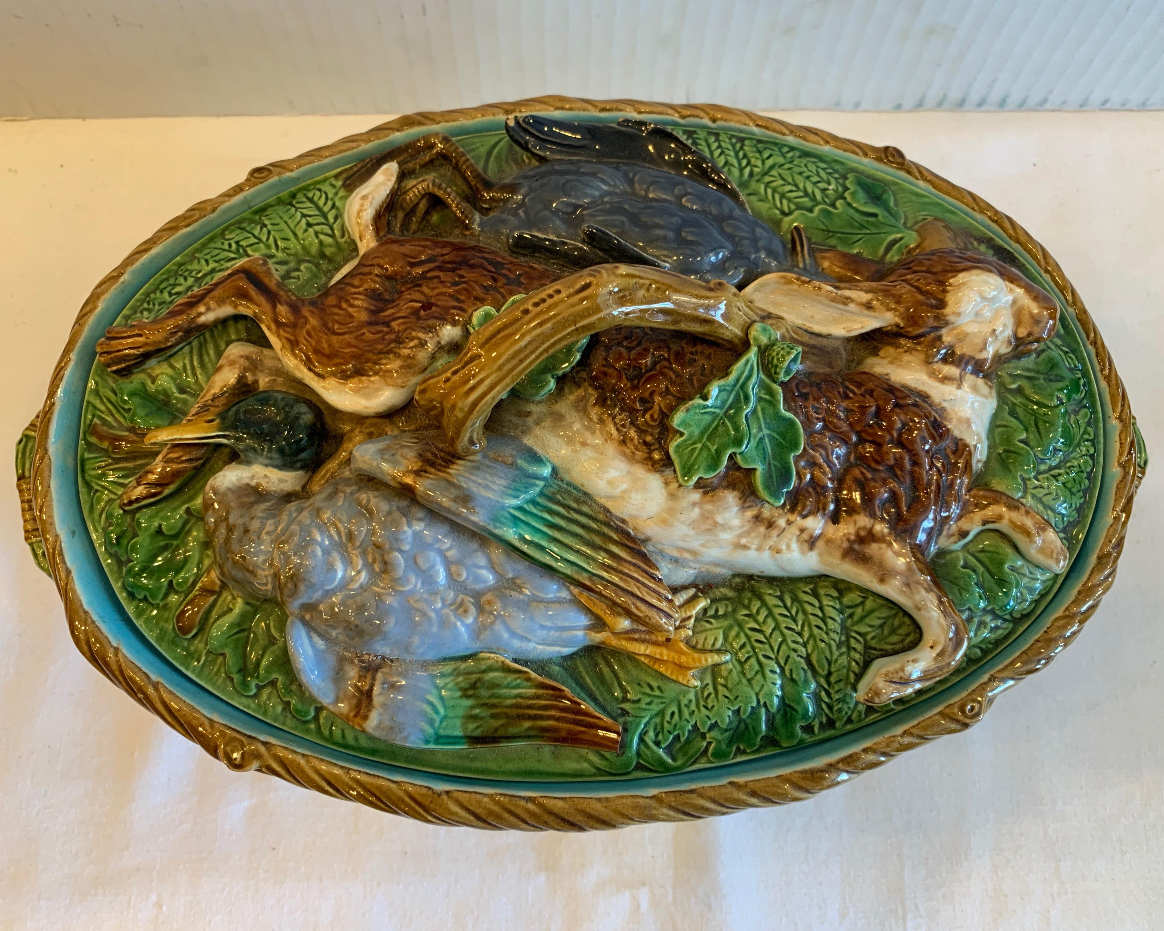 19TH Century Majolica Tureen In Good Condition For Sale In West Palm Beach, FL