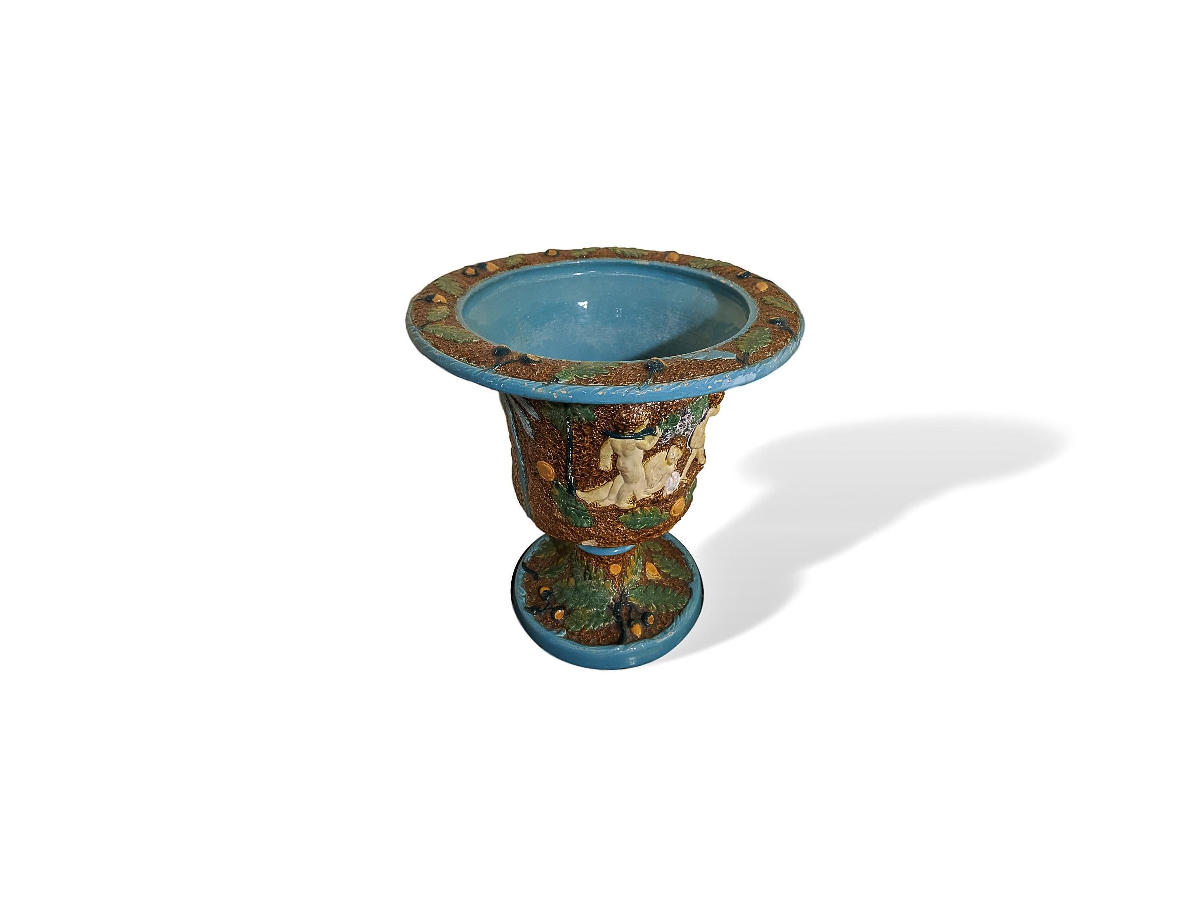 Victorien urne en majolique du 19e siècle par William Bronwfield:: anglais en vente