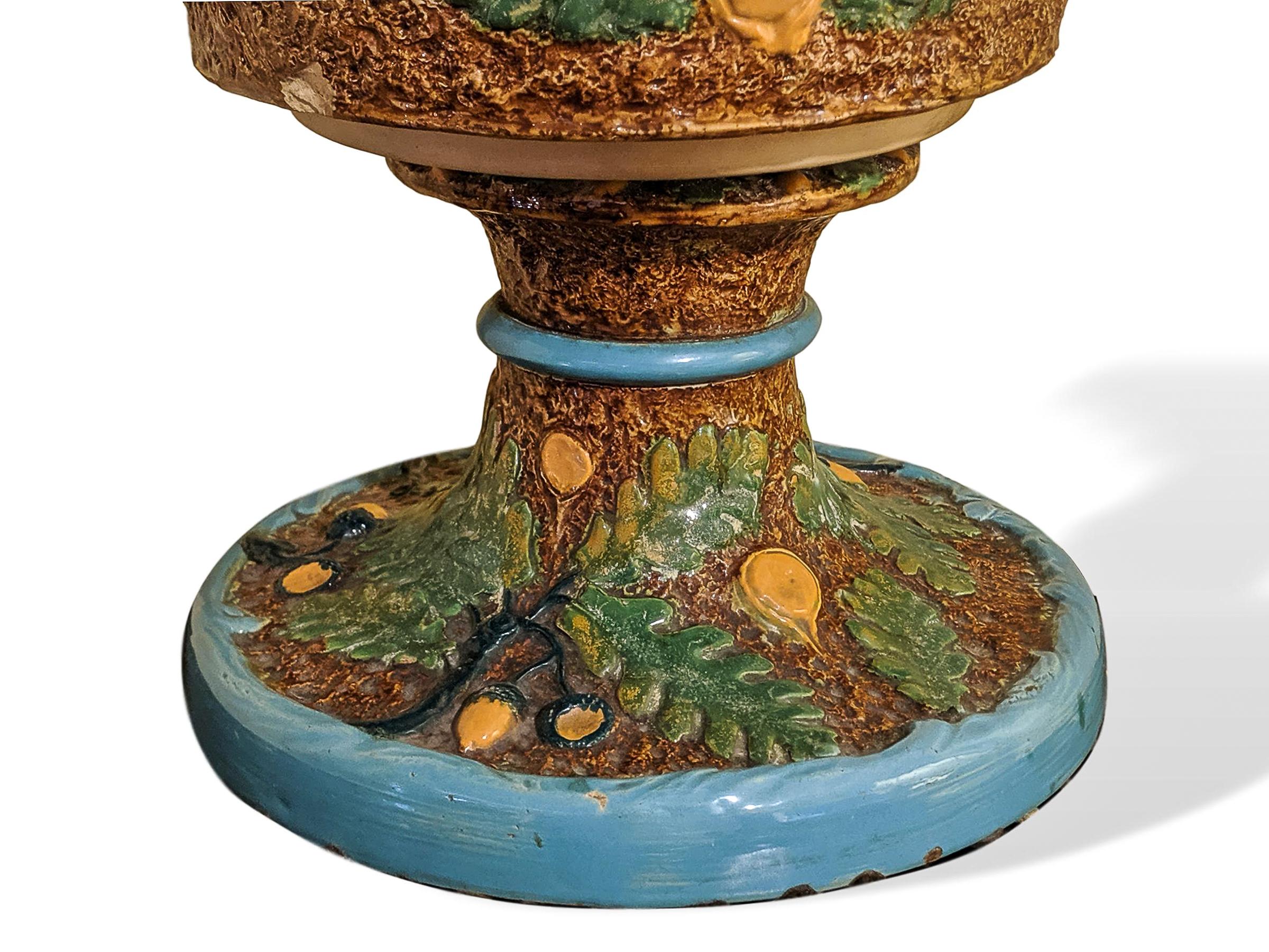 19th Century Majolica Urn by William Bronwfield, English In Good Condition For Sale In Banner Elk, NC