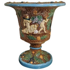 urne en majolique du 19e siècle par William Bronwfield:: anglais