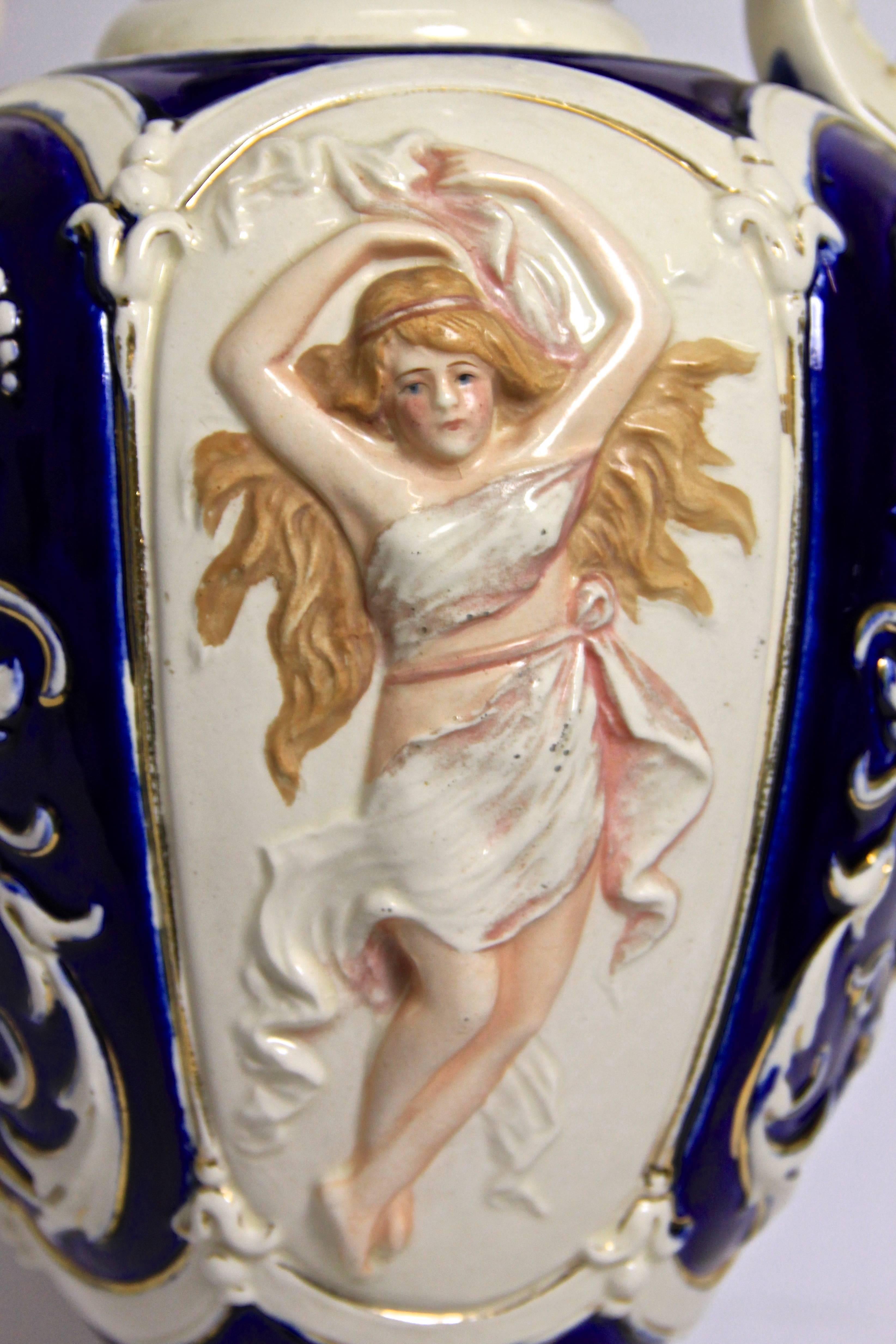 Czech 19th Century Majolica Vase by Eichwald, Bohemia, circa 1895