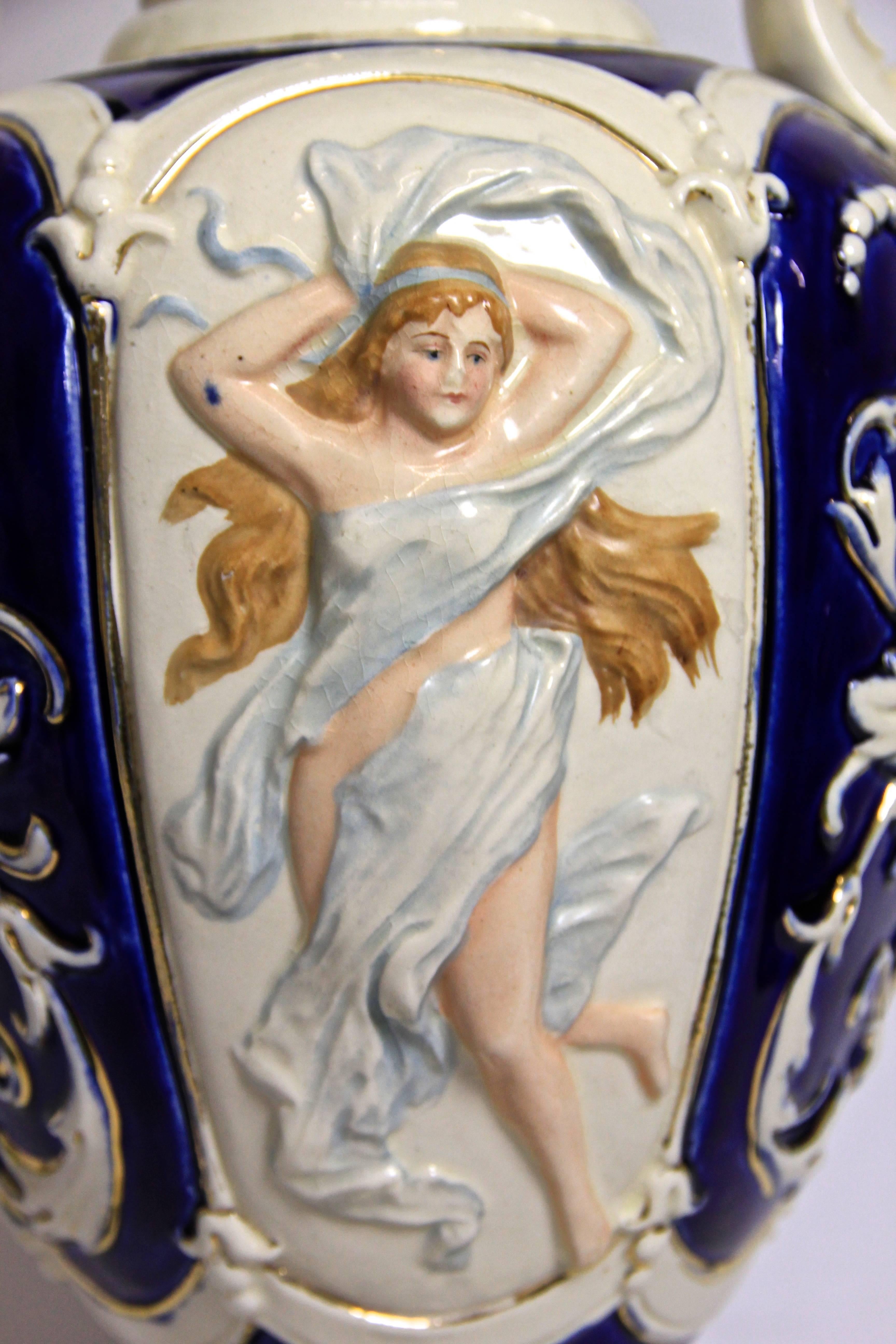 19th Century Majolica Vase by Eichwald, Bohemia, circa 1895 1