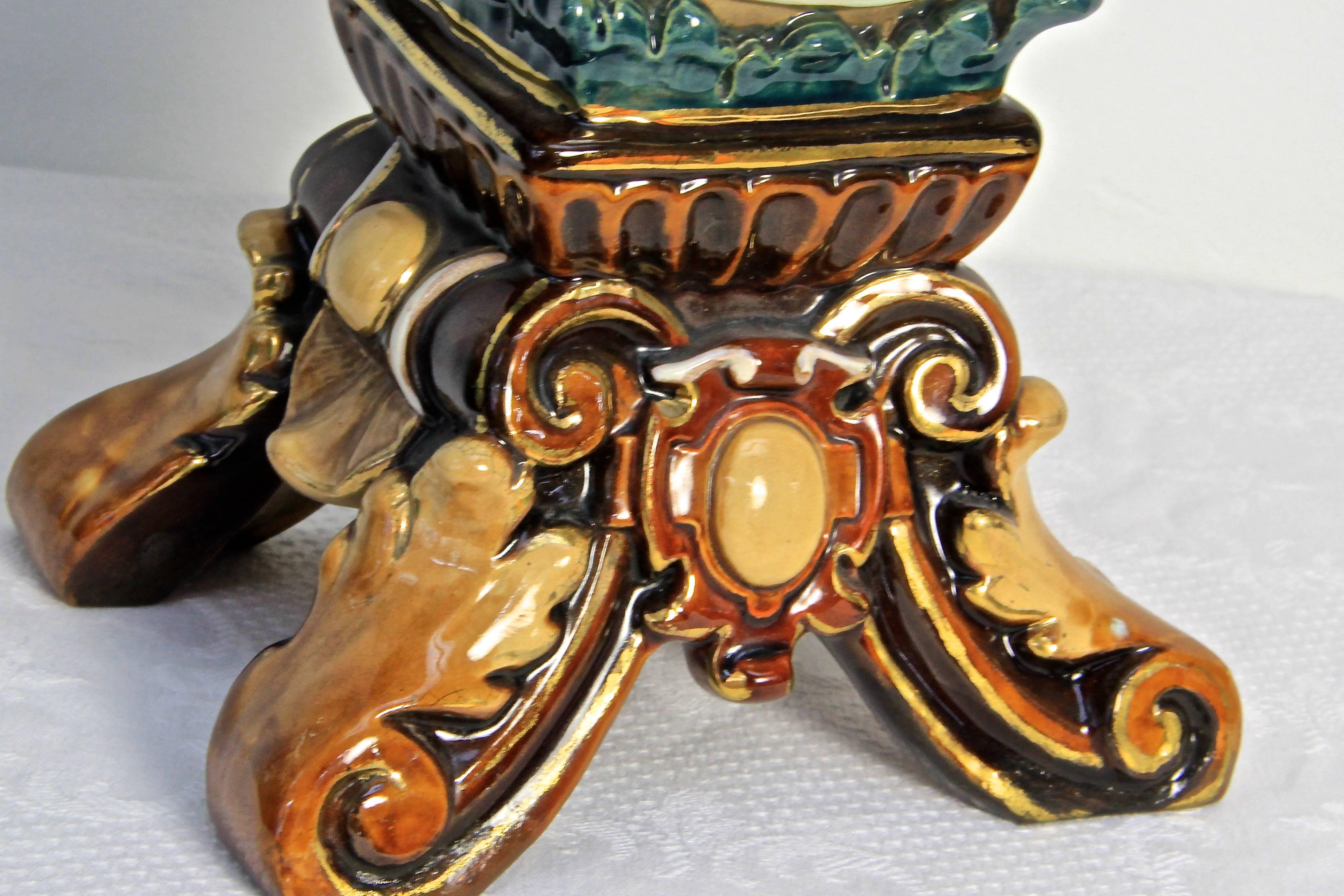19th Century Majolica Vase by Wilhelm Schiller, Bohemia circa 1880 In Good Condition In Lichtenberg, AT