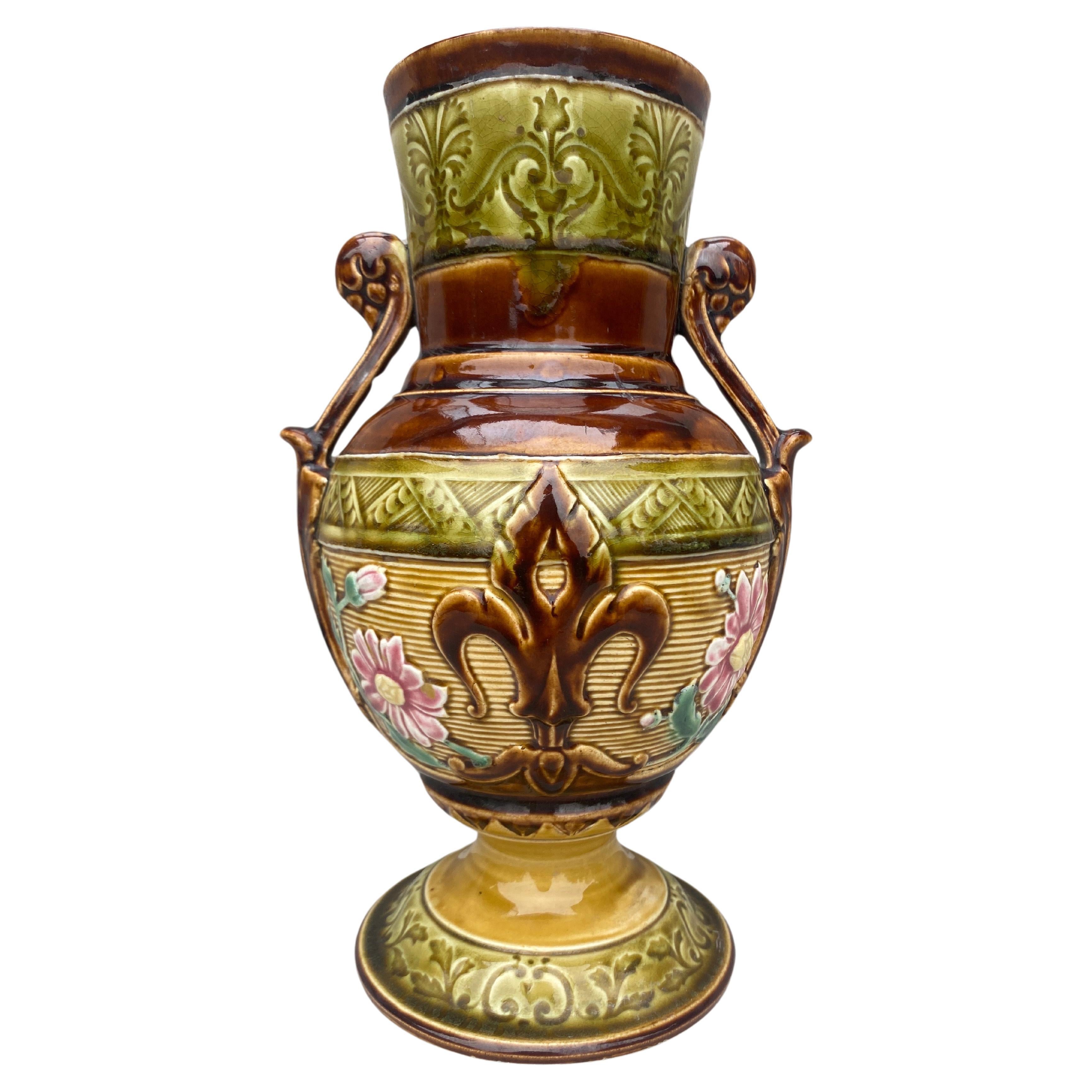 19th Century Majolica Vase Choisy Le Roi