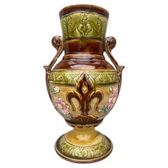 19th Century Majolica Vase Choisy Le Roi