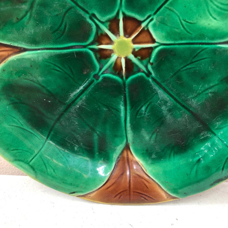 French 19th Century Majolica Water Lily Plate Joseph Holcroft