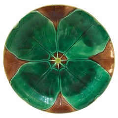 19th Century Majolica Water Lily Plate Joseph Holcroft