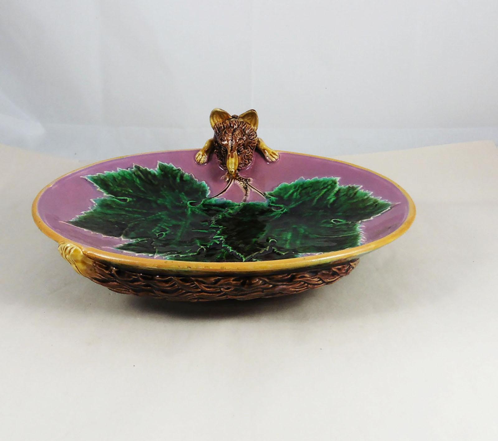 British 19th Century Majolica Wheat Pitcher George Jones