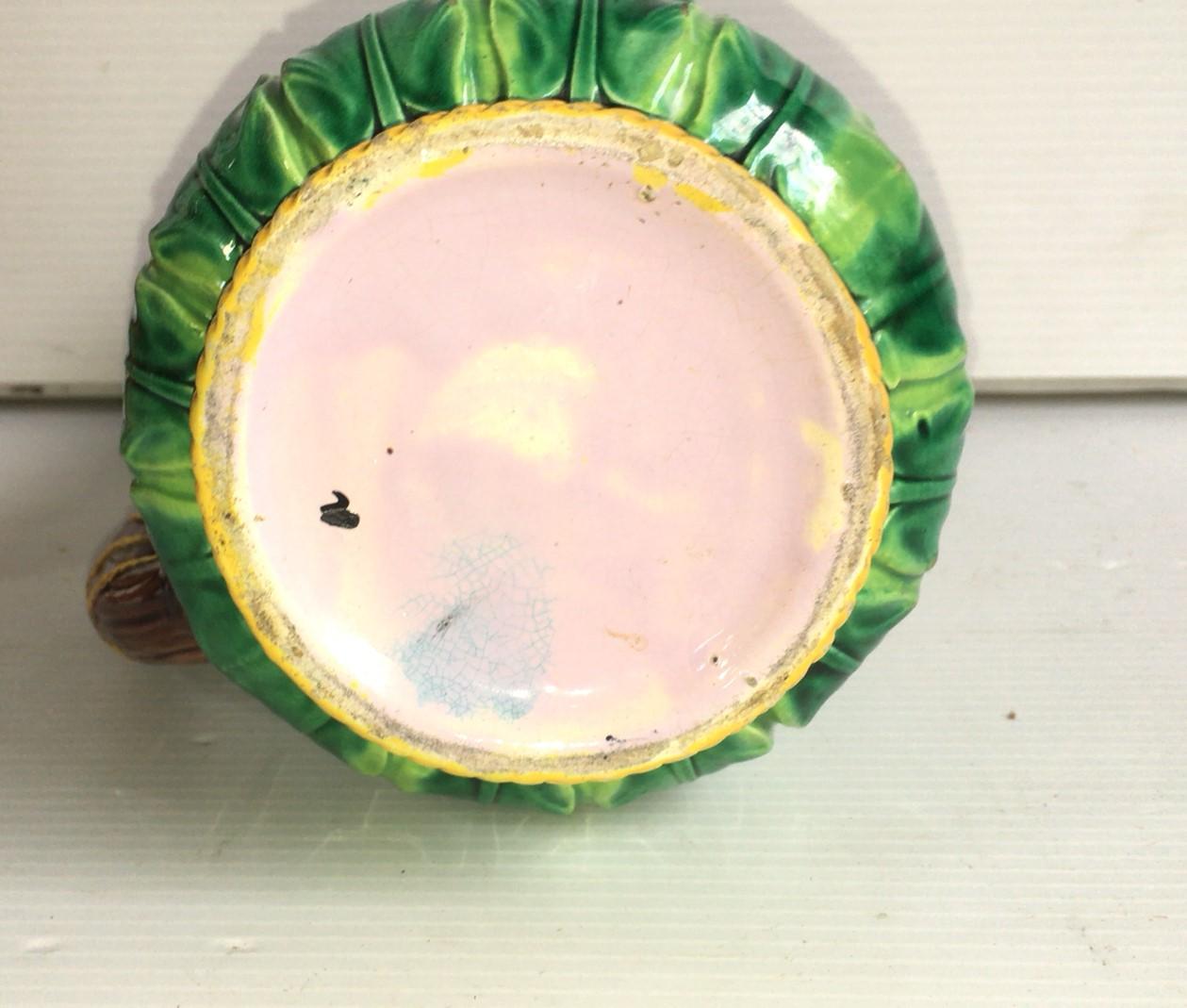 19th Century Majolica Wheat Pitcher George Jones In Good Condition In Austin, TX