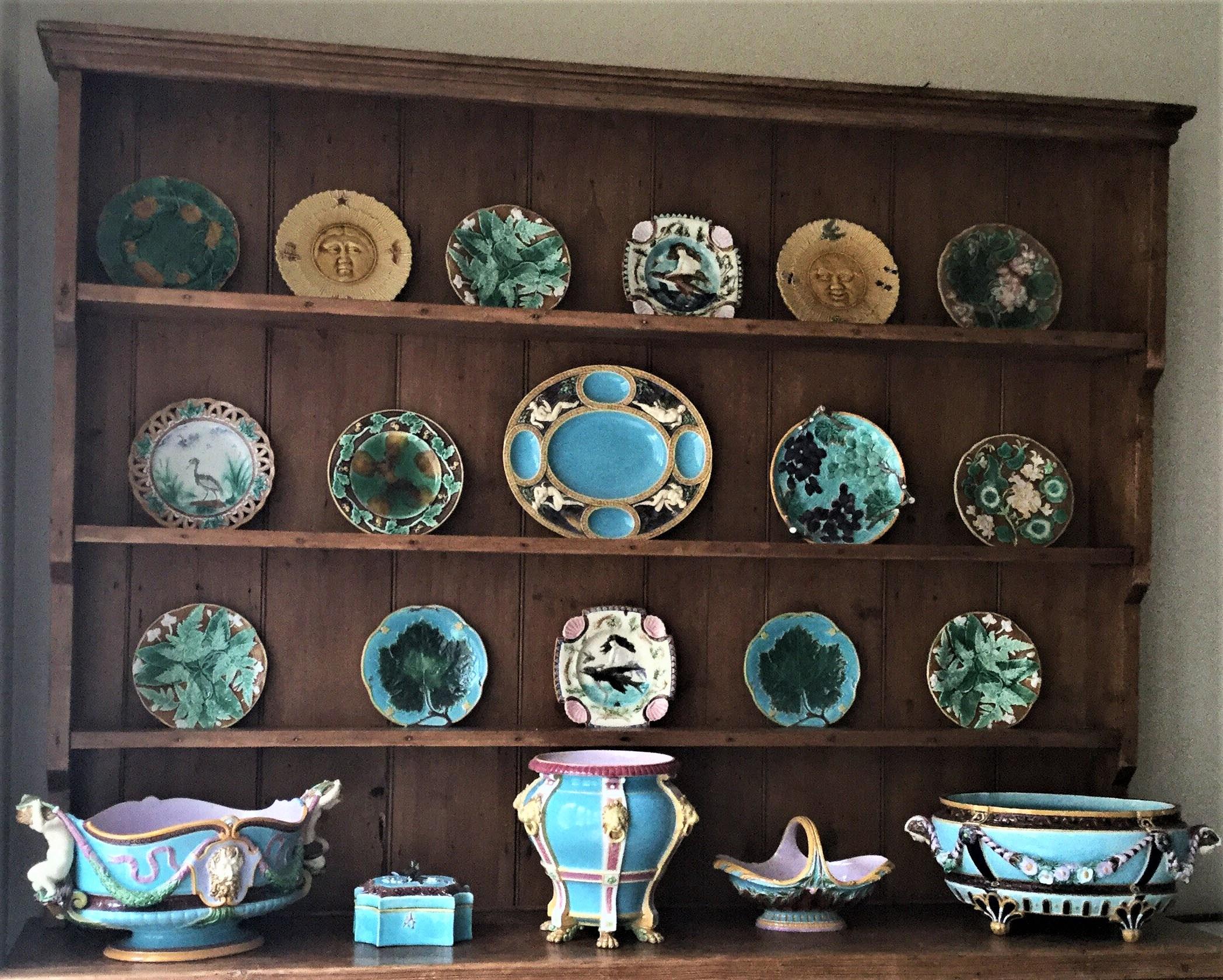 19th Century Majolica Wheat Pitcher George Jones 1