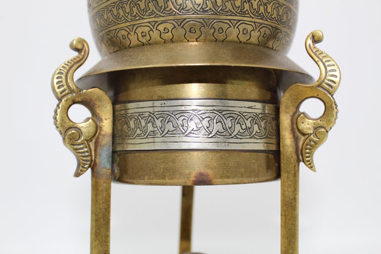 19th Century, Mamluk Revival Brass Openwork Incense Burner, Egypt For