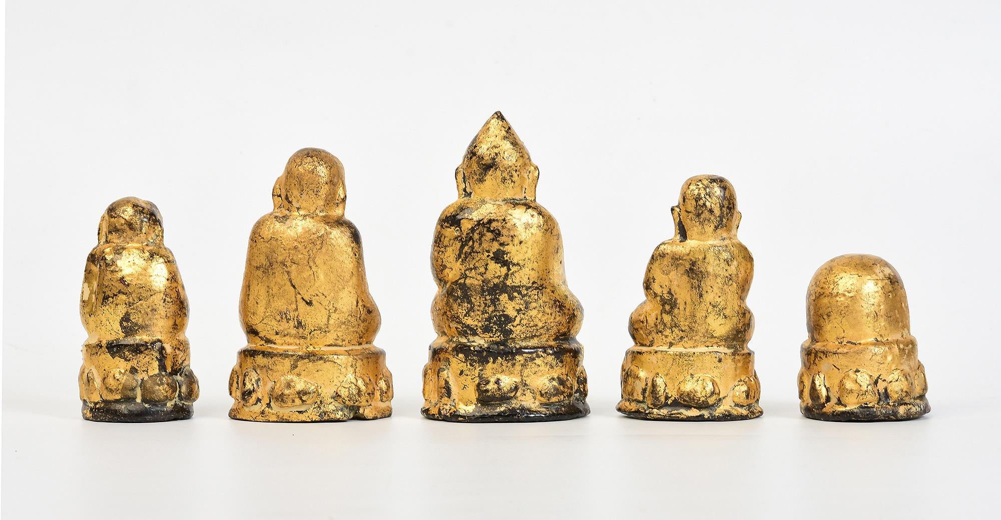 19th Century, Mandalay, A Set of Antique Burmese Medicine Buddha Amulets For Sale 10