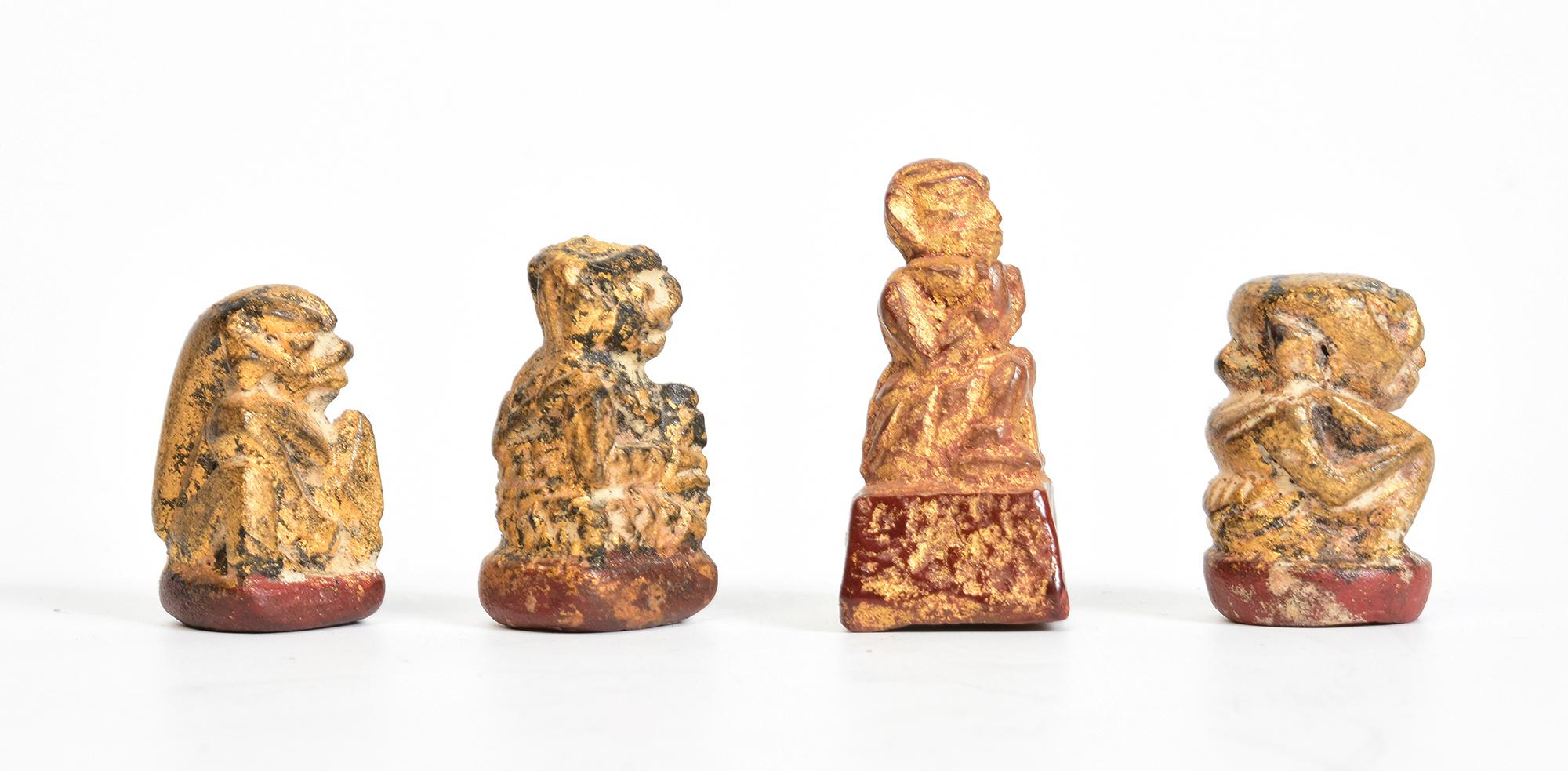 19th Century, Mandalay, A Set of Antique Burmese Medicine Figure Amulets For Sale 5
