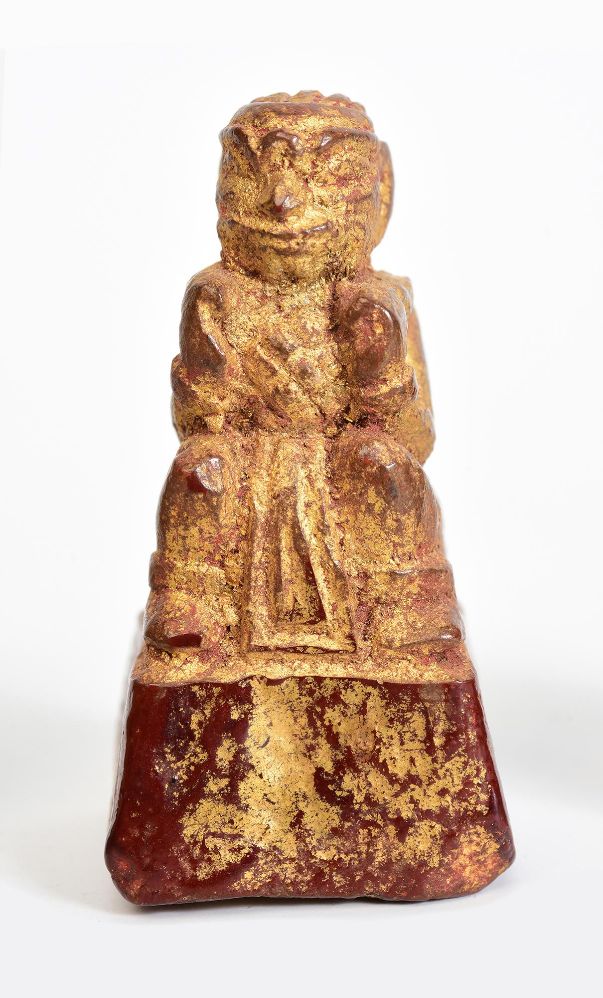 Wood 19th Century, Mandalay, A Set of Antique Burmese Medicine Figure Amulets For Sale