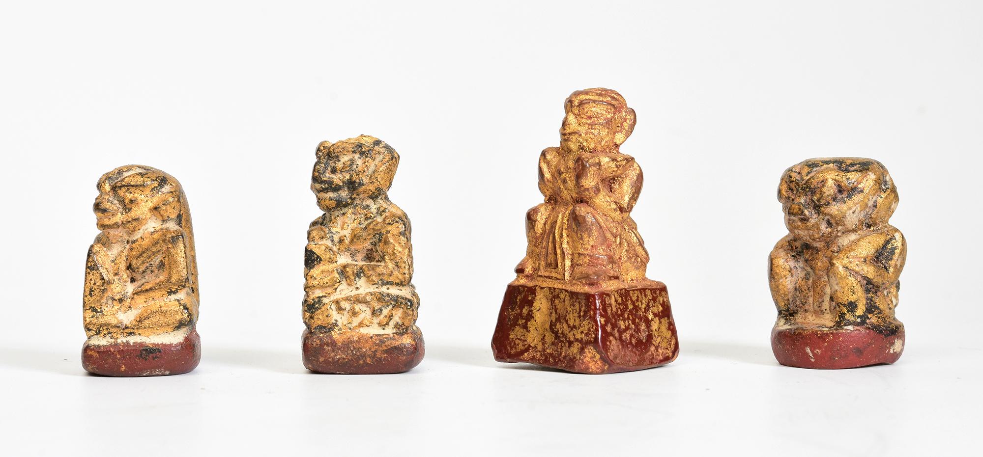 19th Century, Mandalay, A Set of Antique Burmese Medicine Figure Amulets For Sale 2