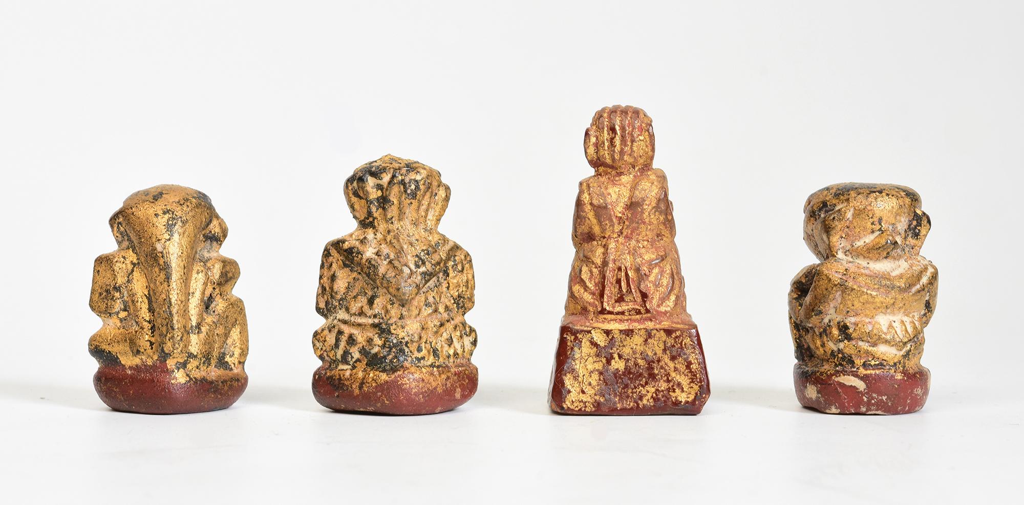 19th Century, Mandalay, A Set of Antique Burmese Medicine Figure Amulets For Sale 4