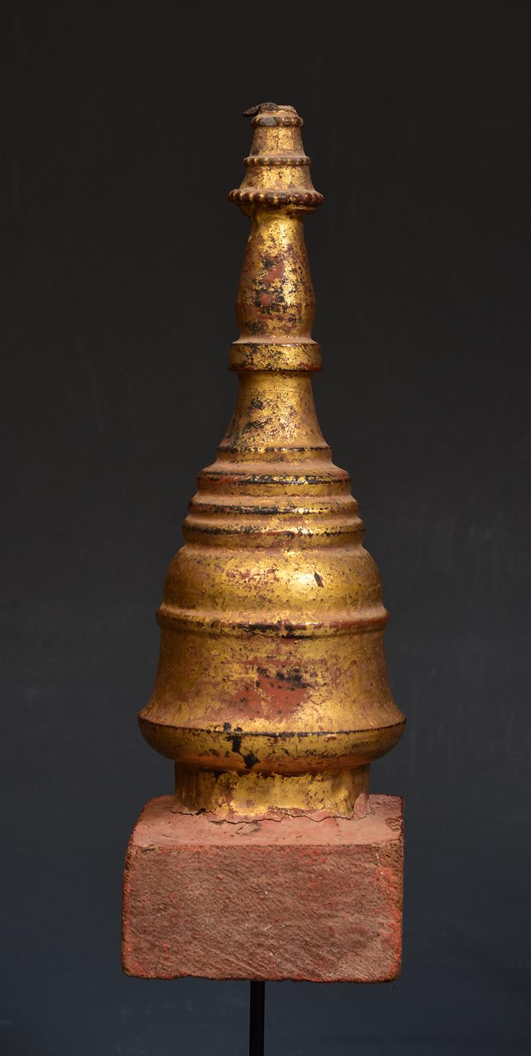 19th Century, Mandalay, A Set of Antique Burmese Wood Carving Pagoda Stupa For Sale 1