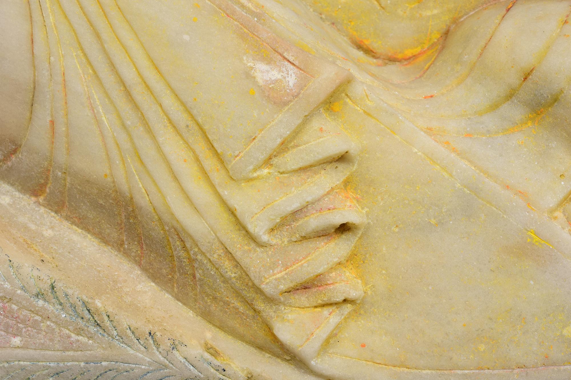 19th Century, Mandalay, Antique Burmese Soapstone Reclining Buddha Statue 1