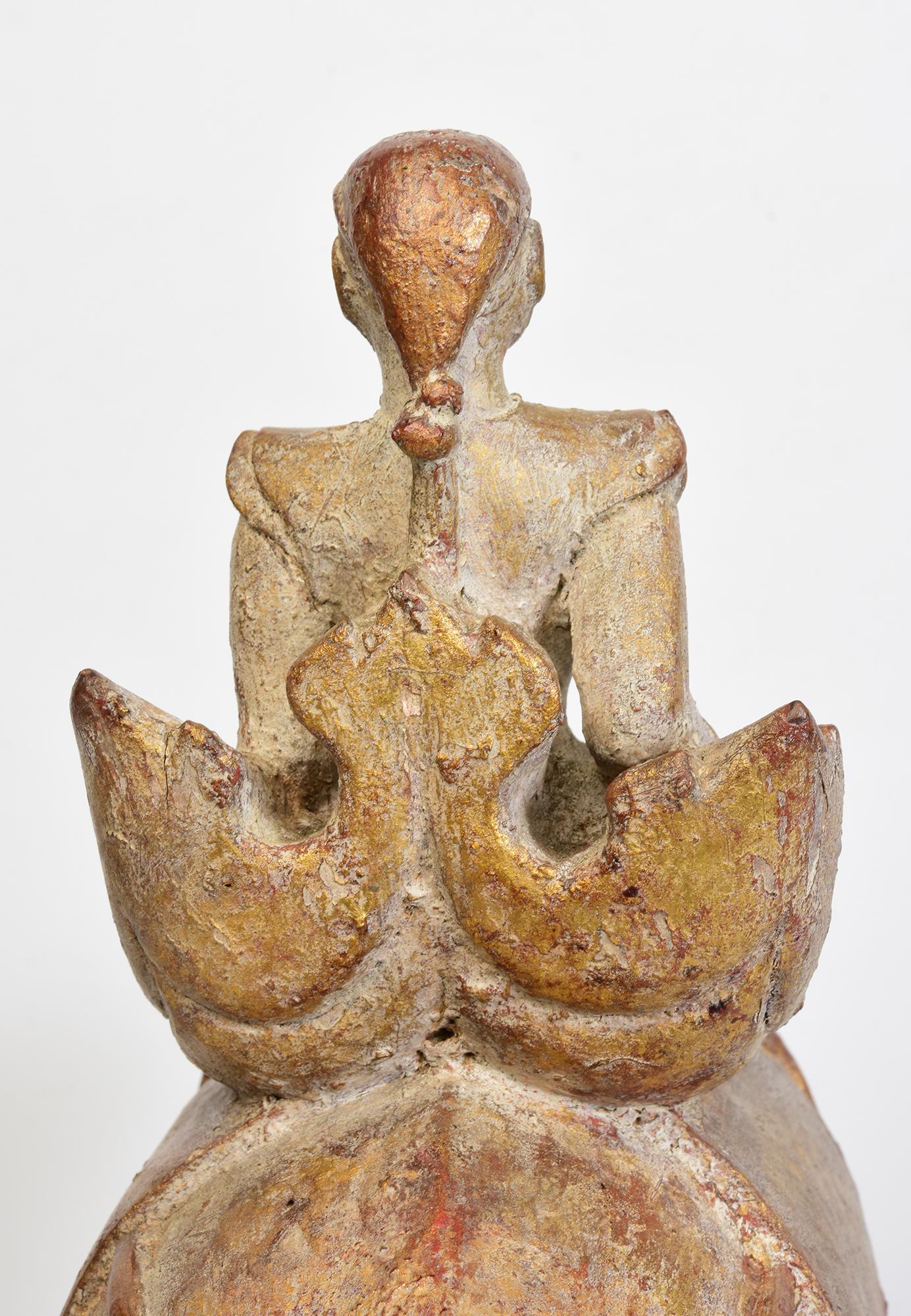 19th Century, Mandalay, Antique Burmese Wooden Elephant and Rider For Sale 2