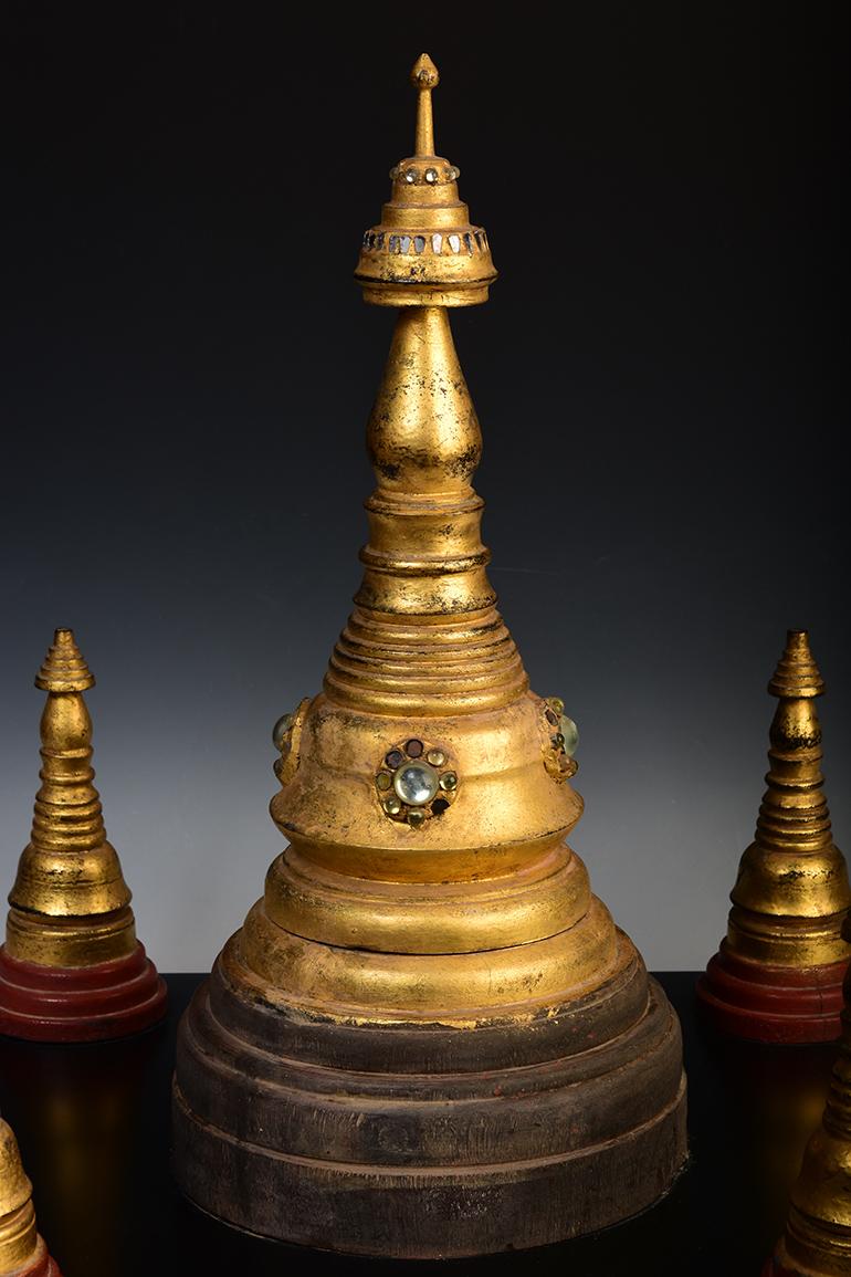 19th Century, Mandalay, Antique Burmese Wooden Pagoda For Sale 6