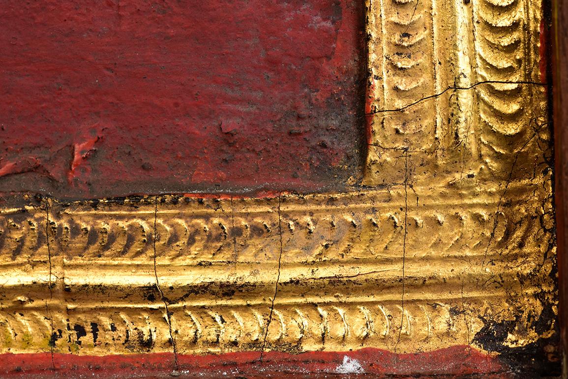 19th Century, Mandalay, Antique Burmese Wood Carving Panel 6